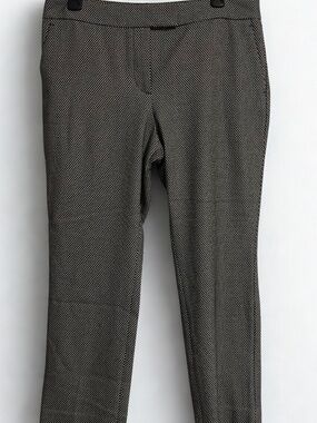 Ann Taylor Signature Pants 10P Petite Black White Micro Dot Slim Work